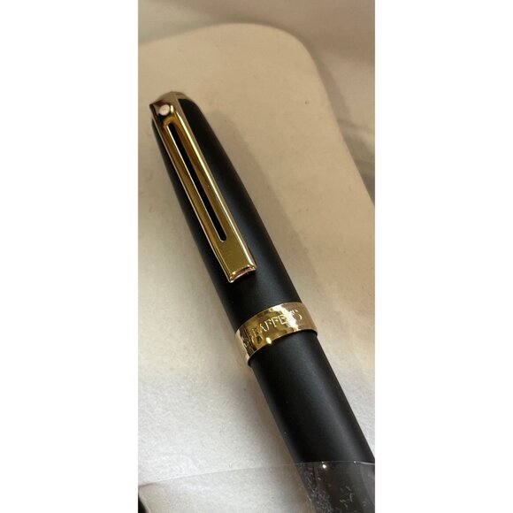 Vtg Sheaffer Prelude Fountain Pen White Dot Black Matte with 22K Gold Plate - Picture 8 of 9